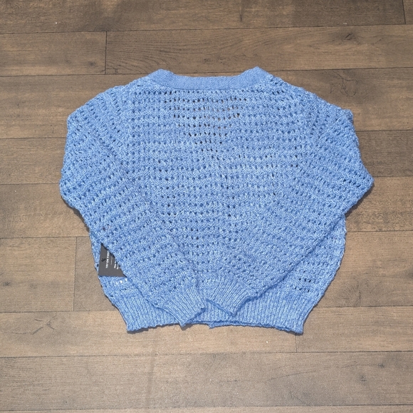 *NWT* Lulu's Periwinkle Open-Knit Cardigan - Picture 3 of 3